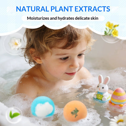 Kids Ocean Bath Bombs with Surprise Sea Animal Toys, Natural Fizzy Bath Bomb Set, Birthday
