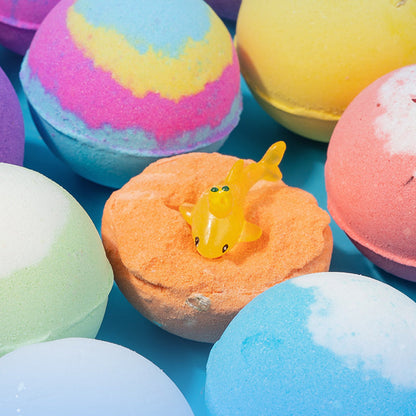 Kids Ocean Bath Bombs with Surprise Sea Animal Toys, Natural Fizzy Bath Bomb Set, Birthday