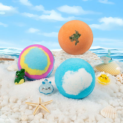 Kids Ocean Bath Bombs with Surprise Sea Animal Toys, Natural Fizzy Bath Bomb Set, Birthday